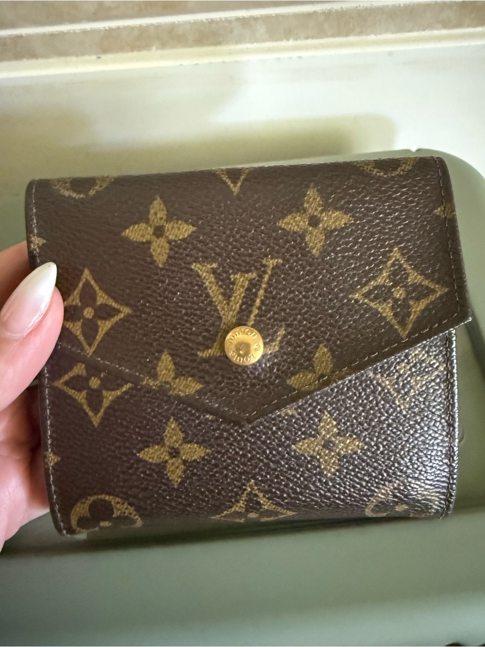 Louis Vuitton Monogram Canvas Trifold Wallet in Brown and Gold